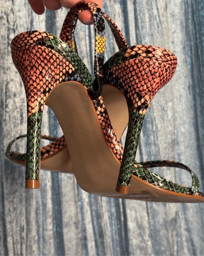 Multicolor Faux Snakeskin Heels - Image 2