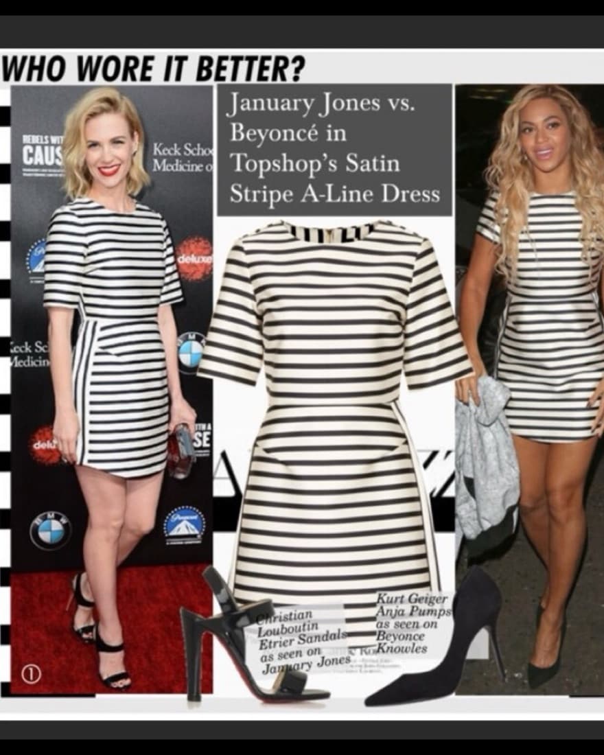 Topshop Striped Satin Dress- Size 6 - Image 2