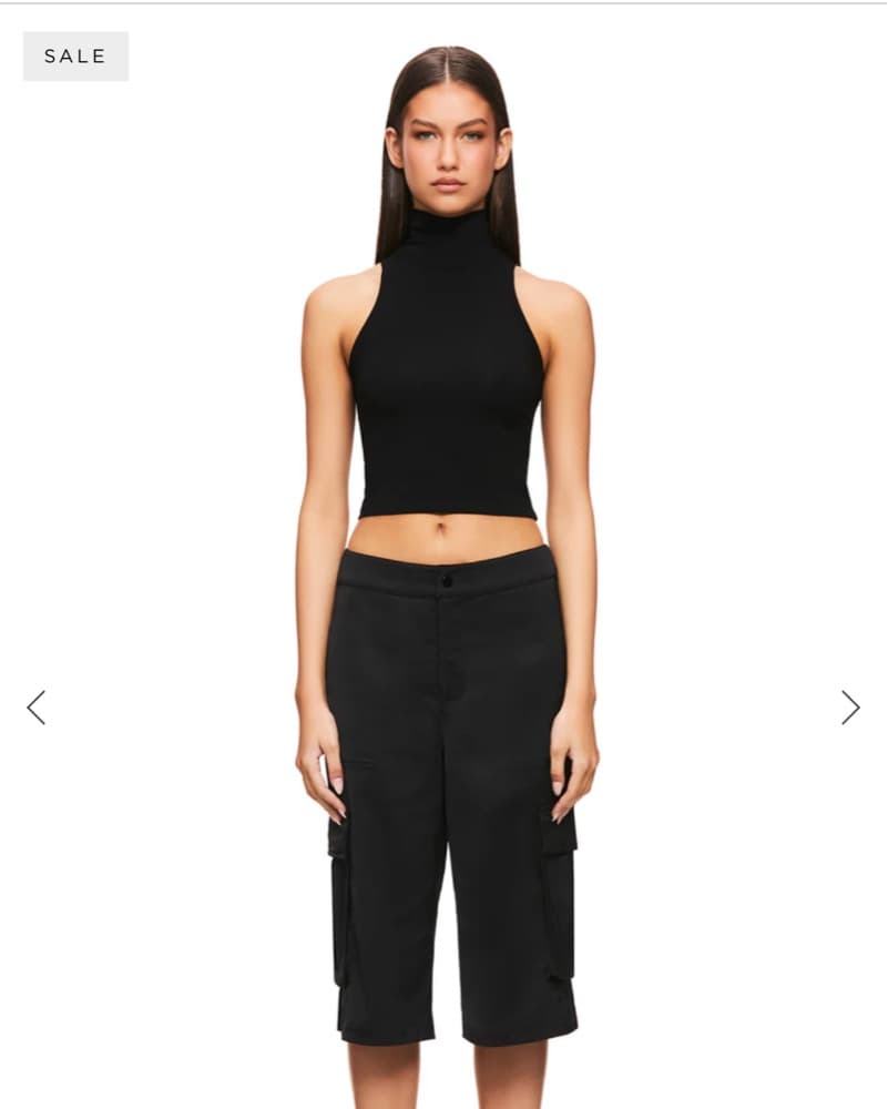 Sleek Black Cargo Capris - Image 3