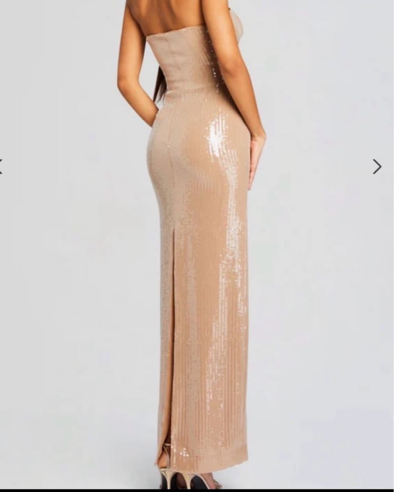 Retrofete Ember Sequin Dress Latte - Image 3