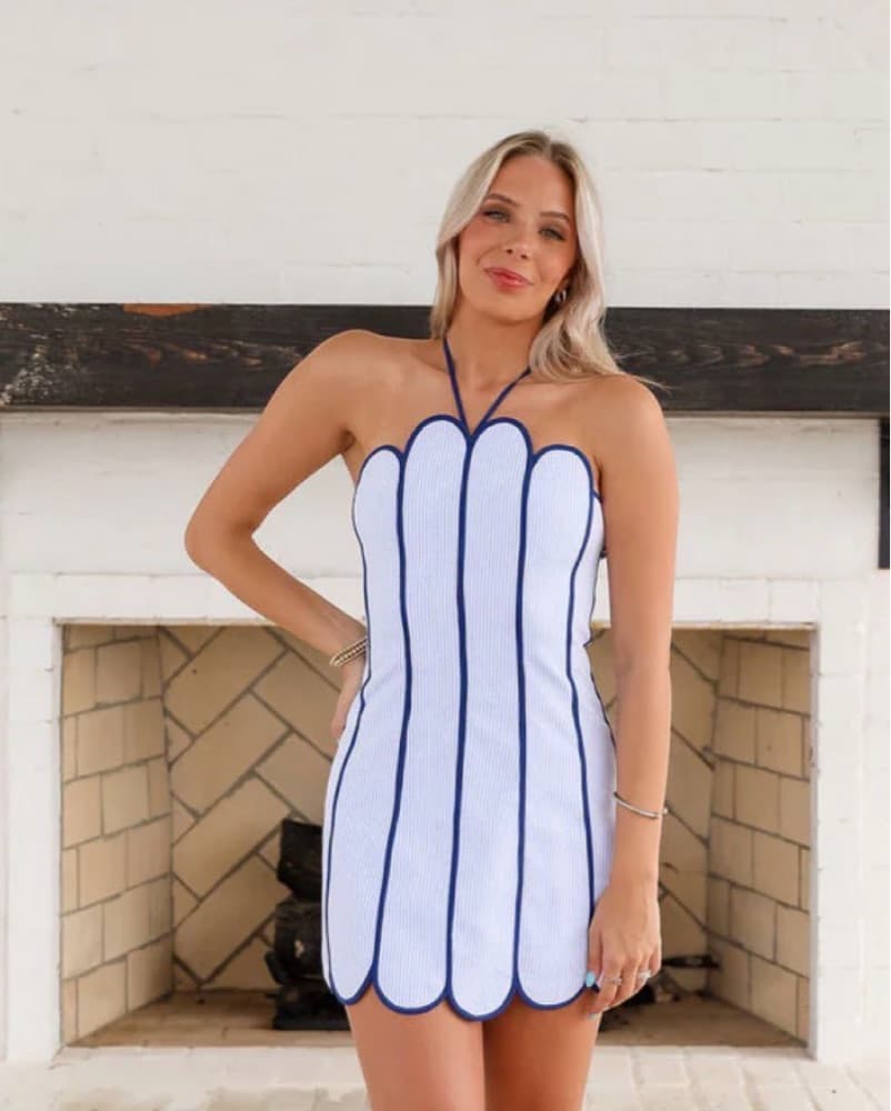 Blue scallop Dress - Image 1