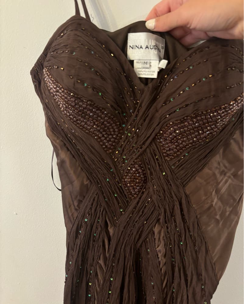Nina Austin Embellished Vintage maxi dre - Image 3