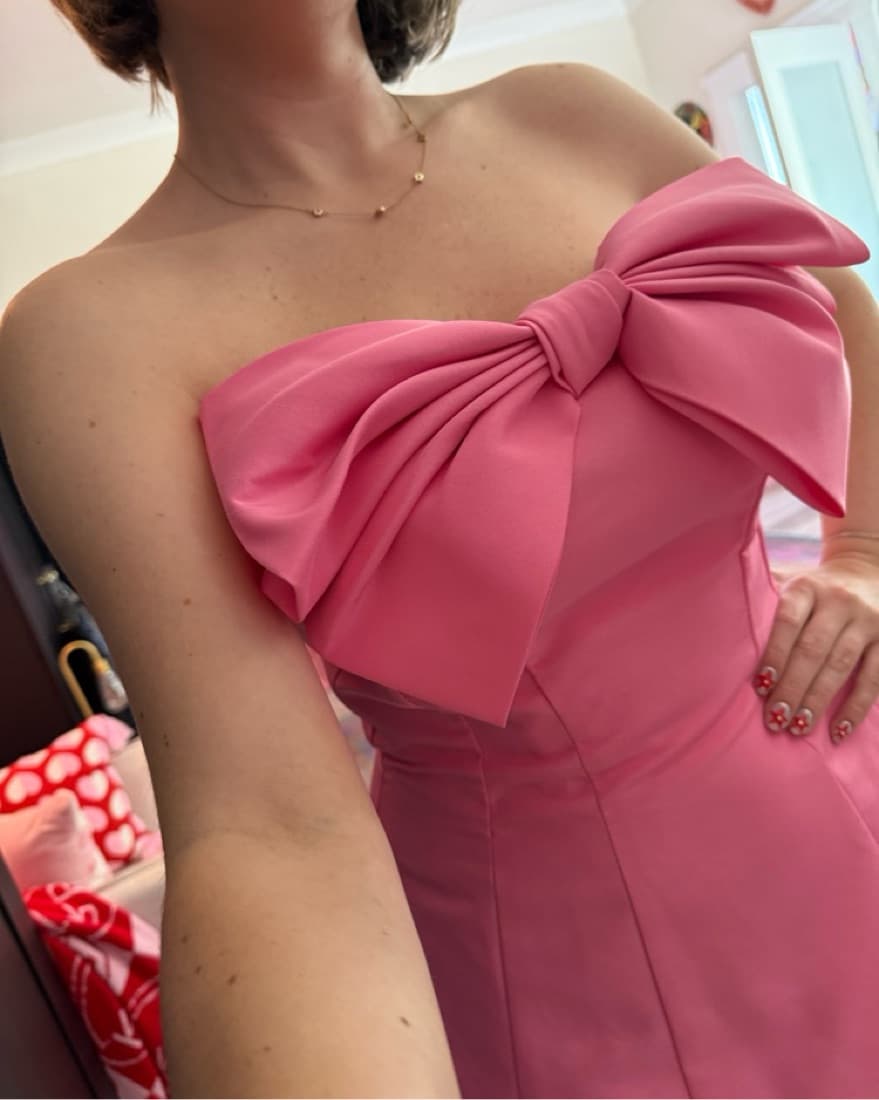 Pink Bow Mini Dress - Image 4