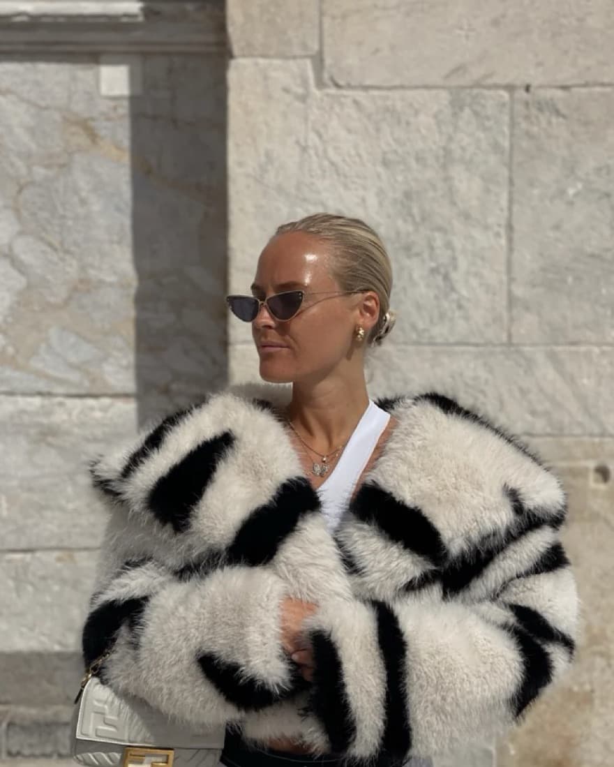 Nylen Stockholm Faux Zebra Fur Jacket S - Image 1