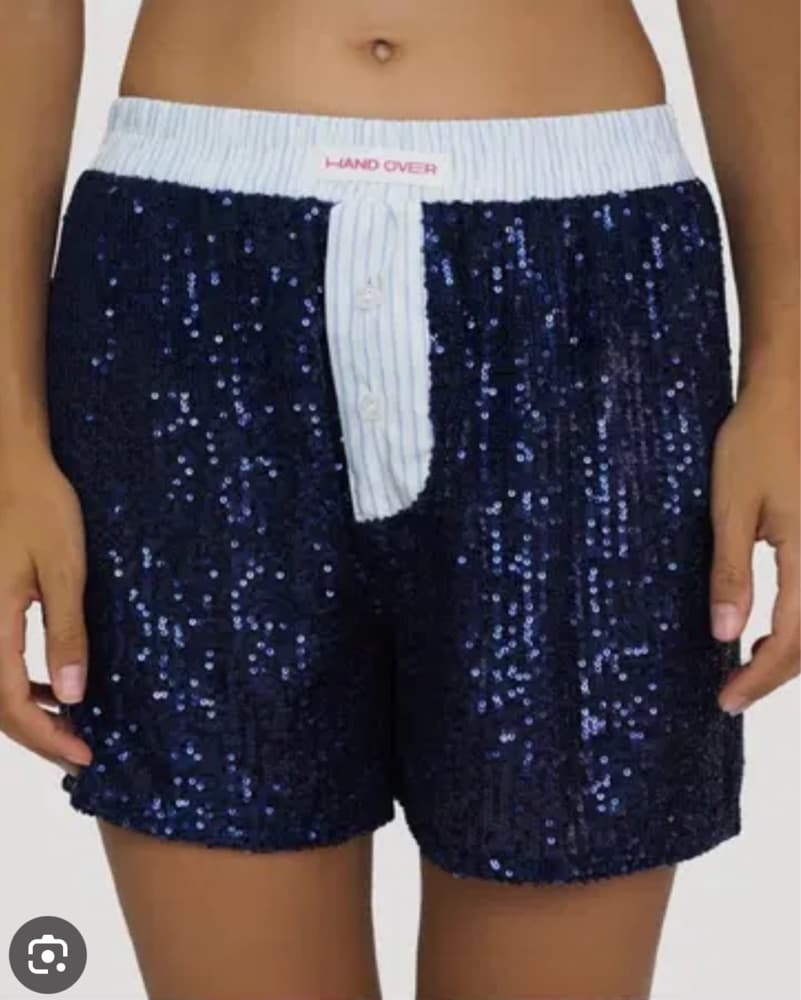 Handover Blue Sequin Shorts  - Image 1