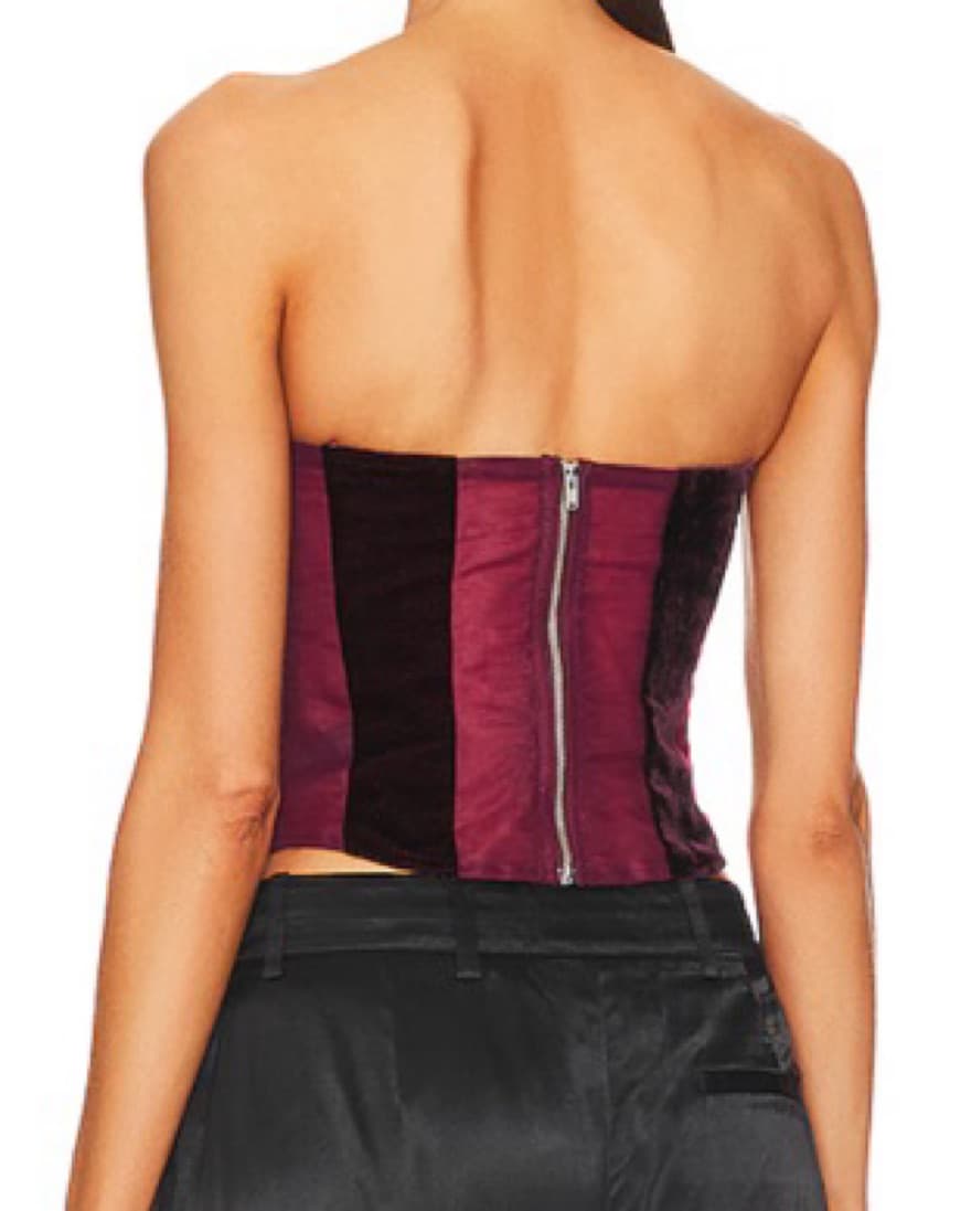 Burgendy Velvet Bustier - Image 3