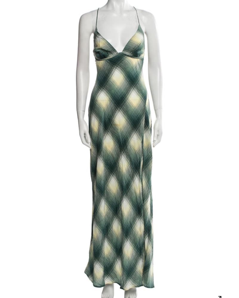 Elegant Plaid Maxi Dress - Image 4