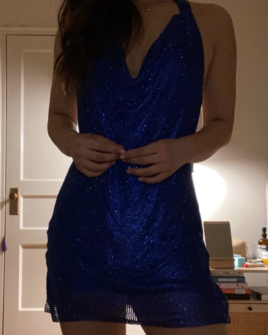 Meshki Low Back Diamante Mesh Mini Dress - Image 3