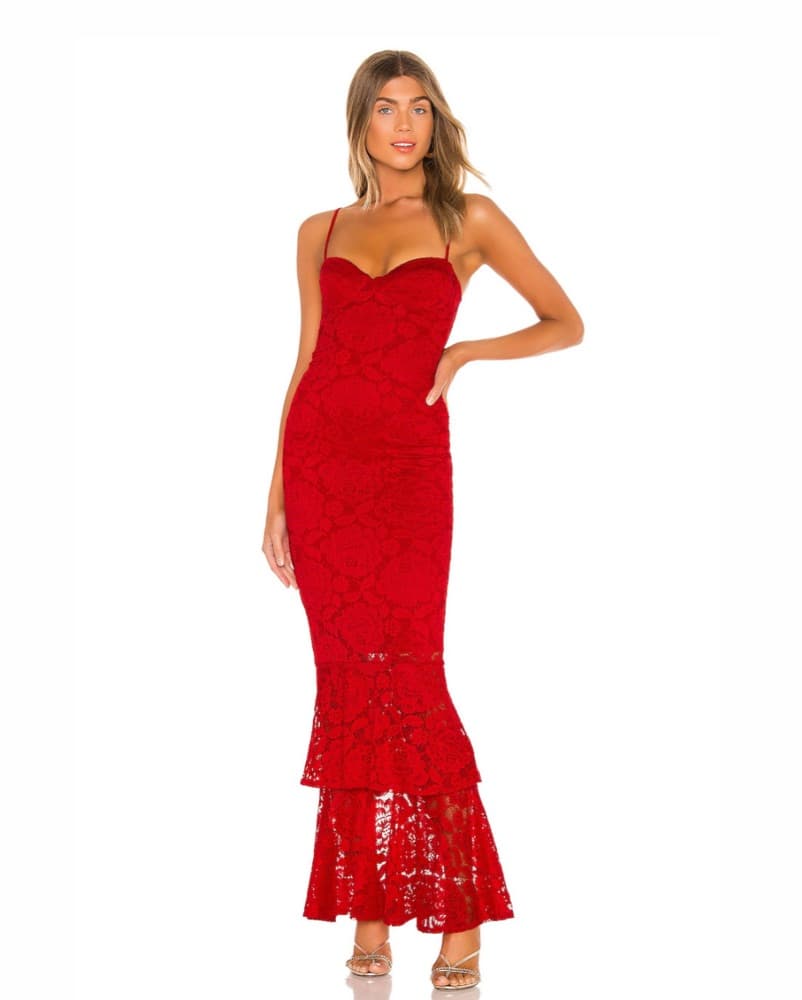 Nookie ‘Liana’ Red Lace Gown - Image 3