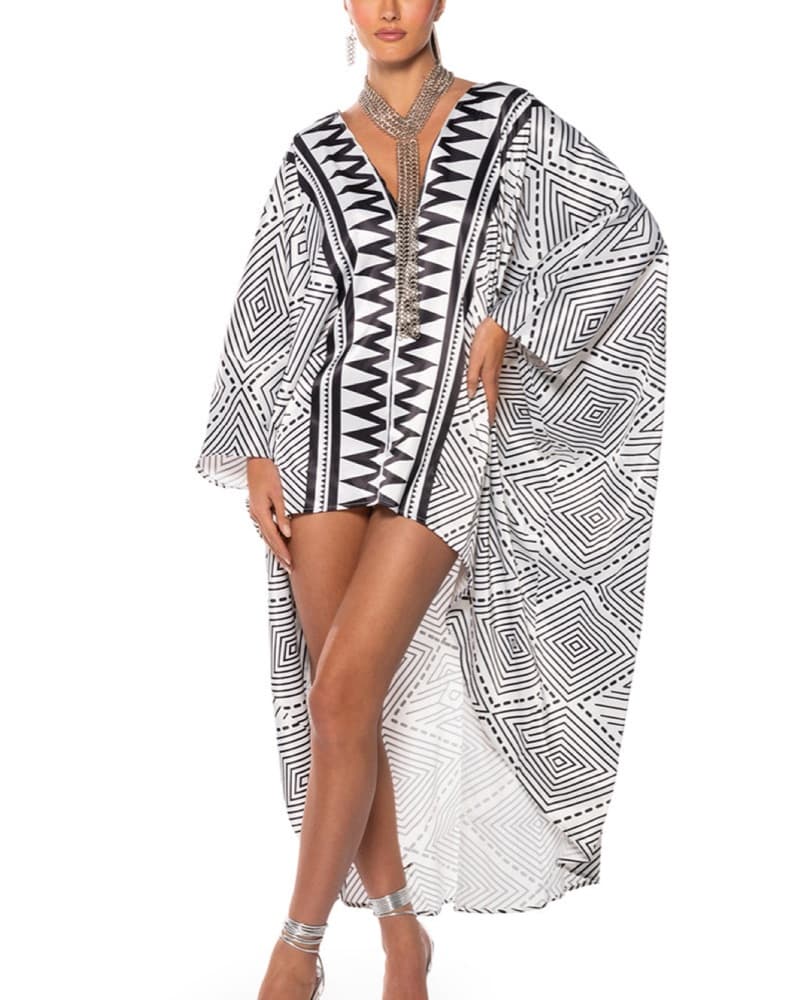 Striking Geometric Kimono Dress - Image 2