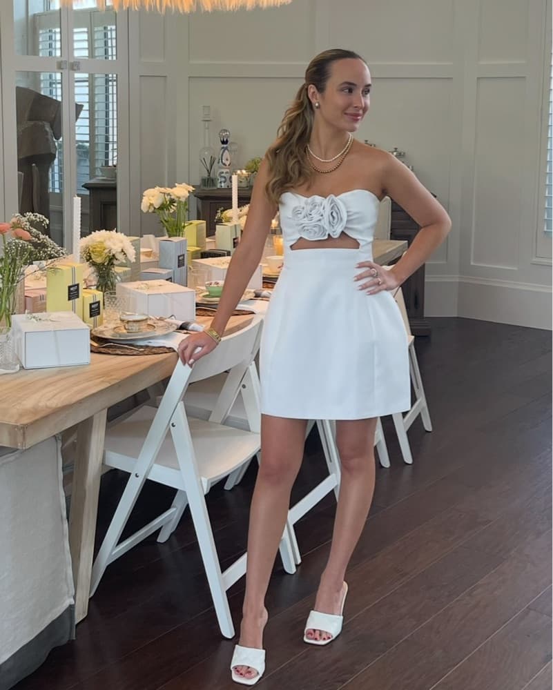 Elegant White Strapless Dress Mini - Image 3