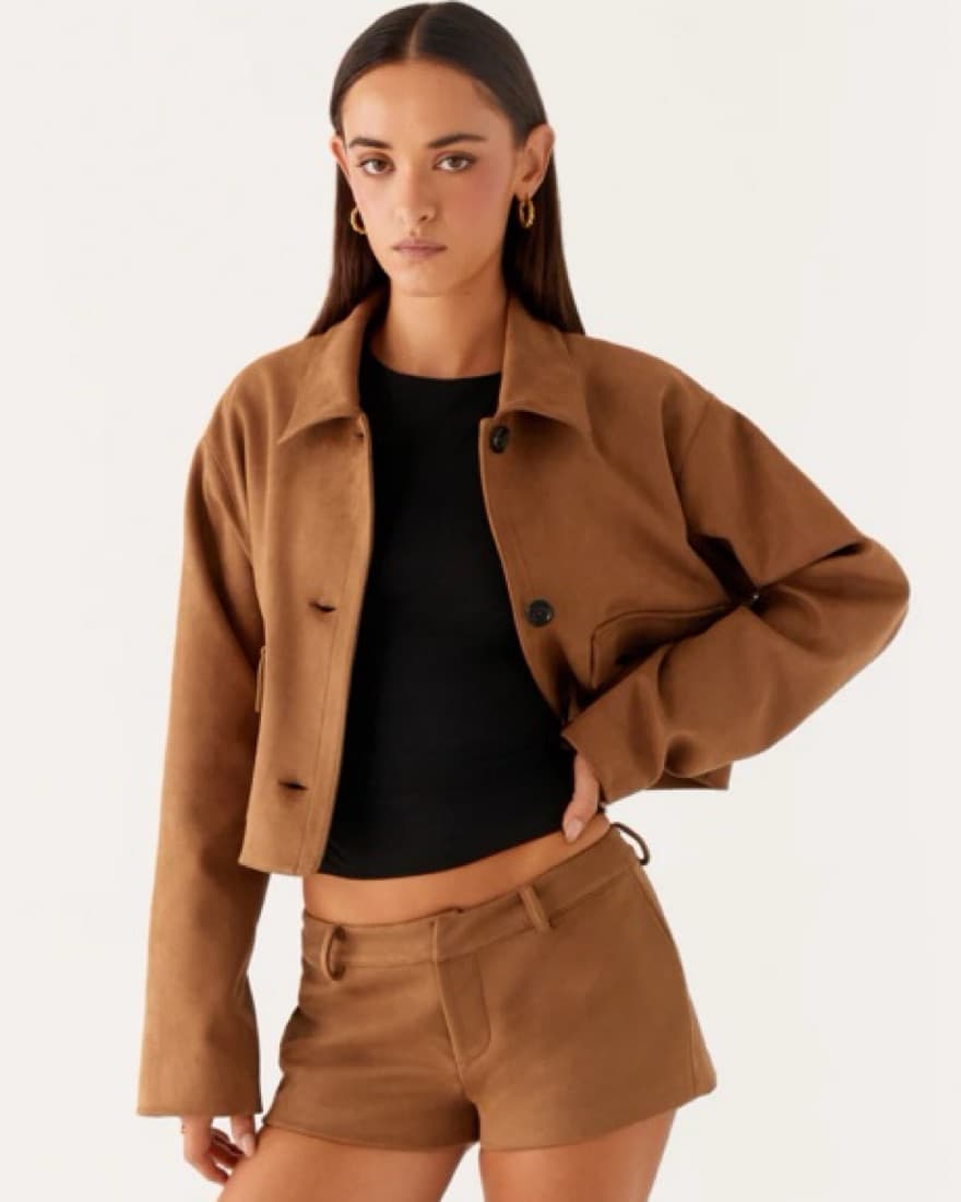 Crop Suede Jacket - Image 3