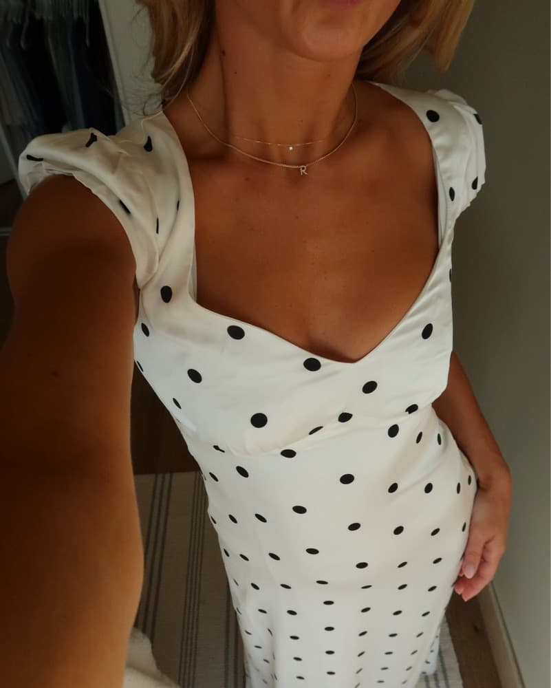 Black &white polka dot summer midi dress - Image 5