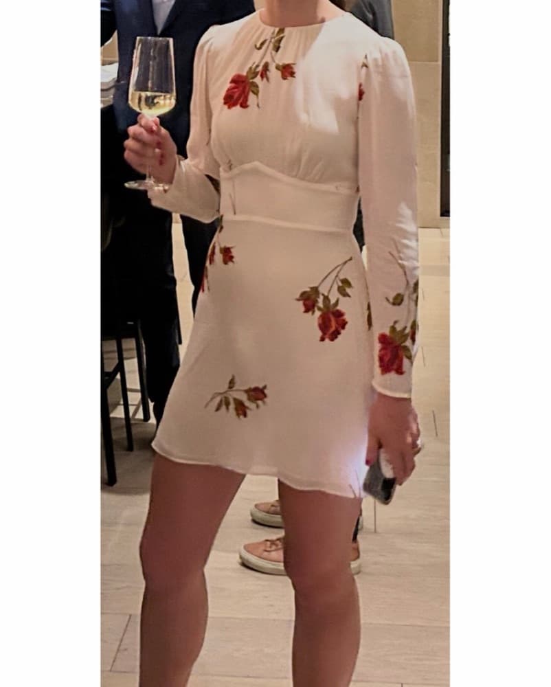 Reformation Laken Dress — American Beauty (White/Red Floral) - Image 4