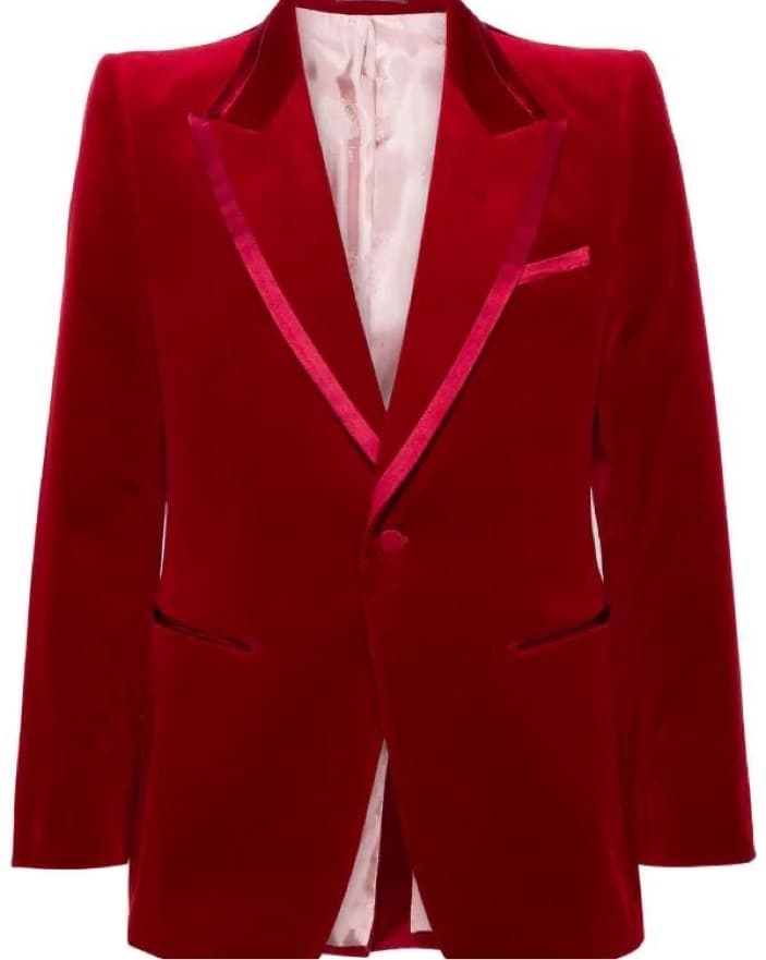 Gucci Red Velvet Blazer - Image 4