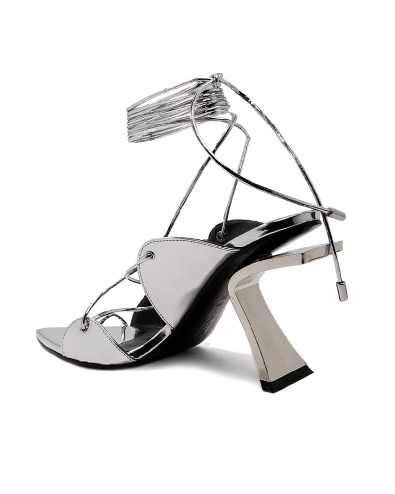 Damaya Silver Lace Up Heels - Image 3