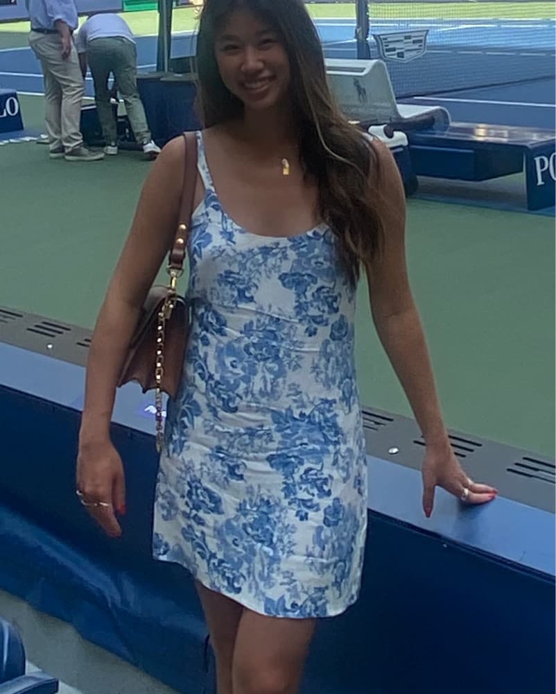 Reformation Floral Blue White Mini Dress - Image 2