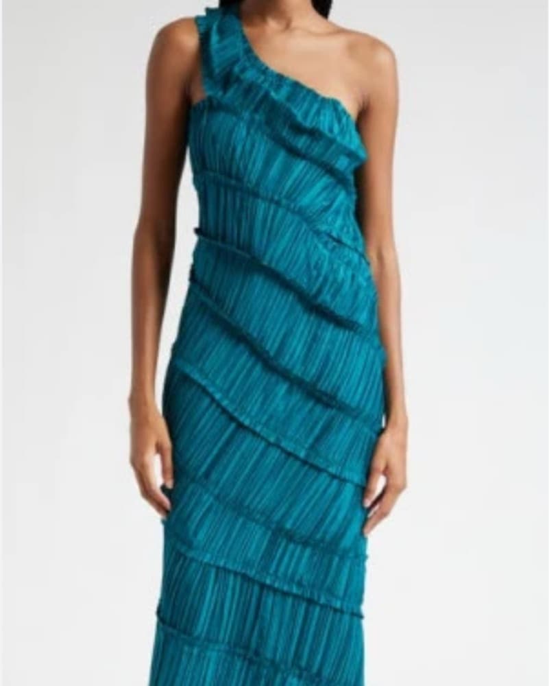 Cult Gaia Teal One Shoulder Dress - Image 1