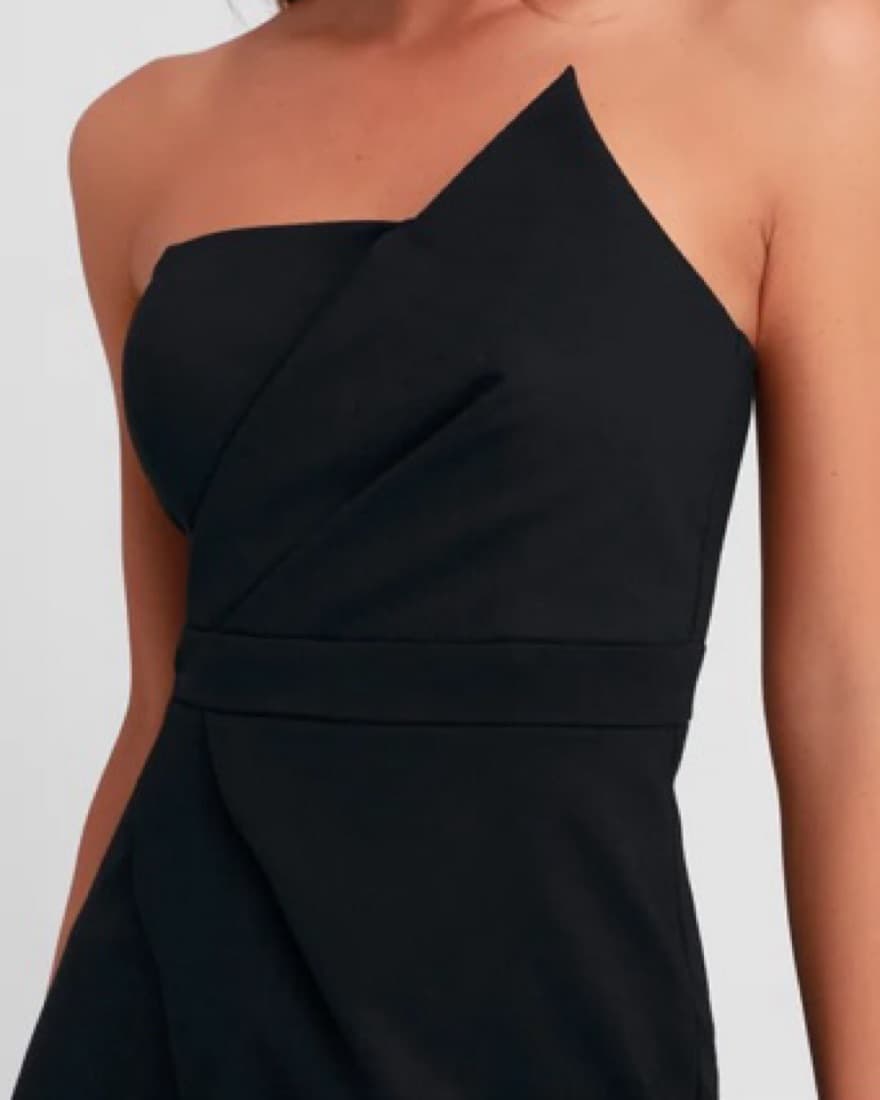 Black Asymmetrical midi dress - Image 4