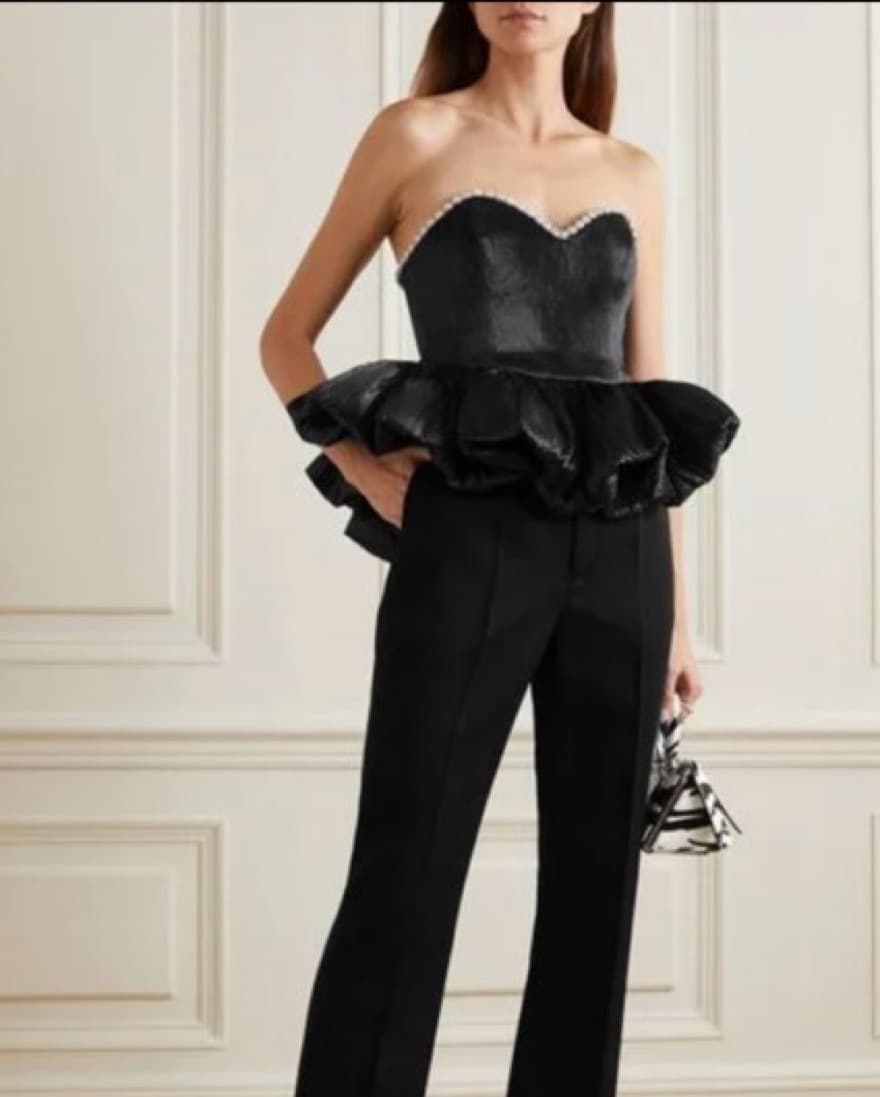 $3700 Miss Sohee Embellished Peplum Top - Image 1