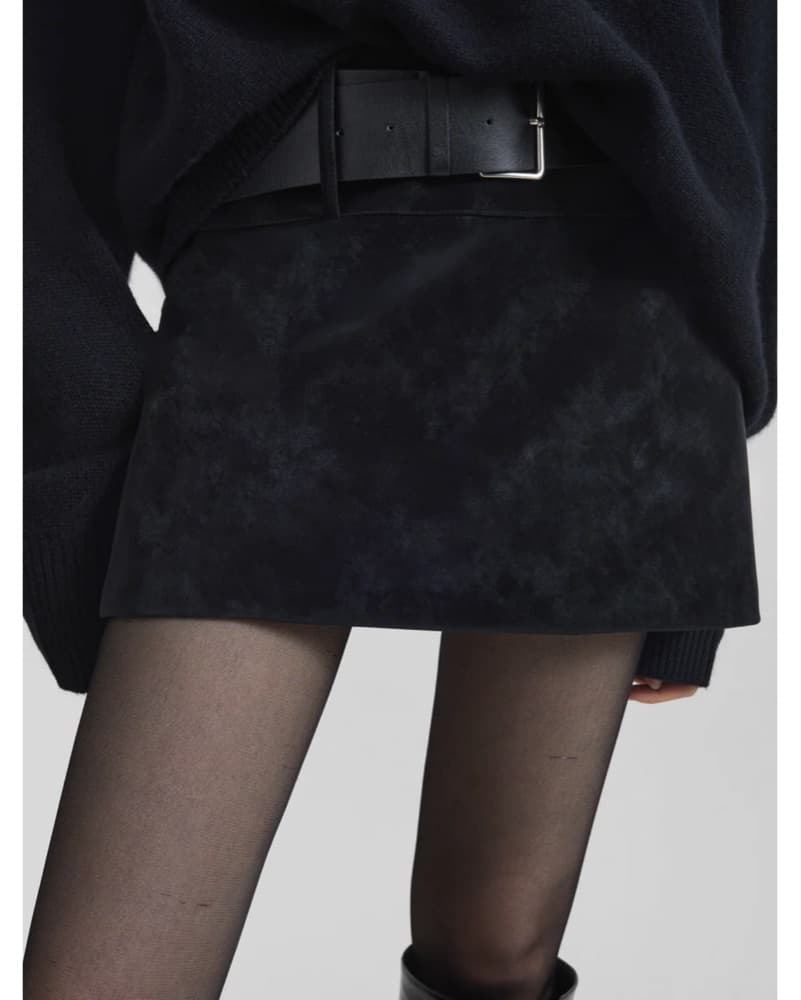 Frankie Shop Belted Suede Skirt S - Image 2