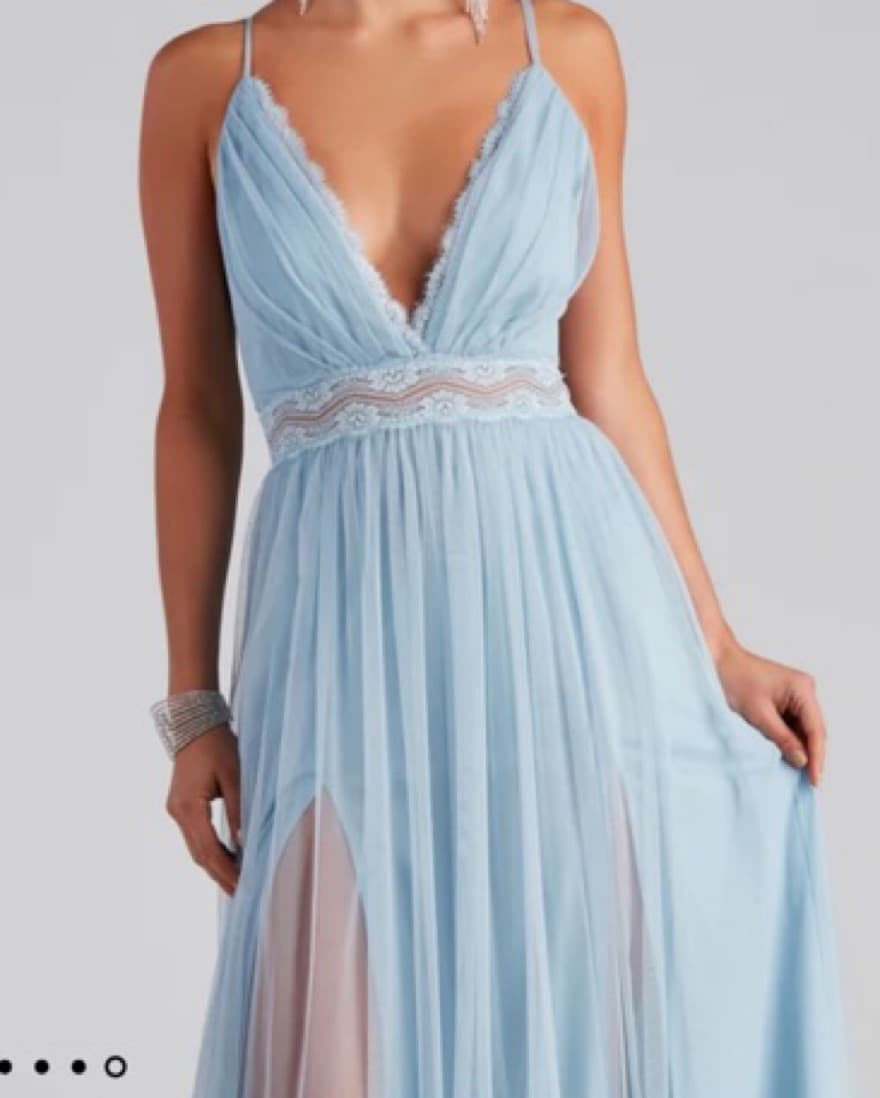 Windsor Lace Trim A-Line Formal Dress - Image 2