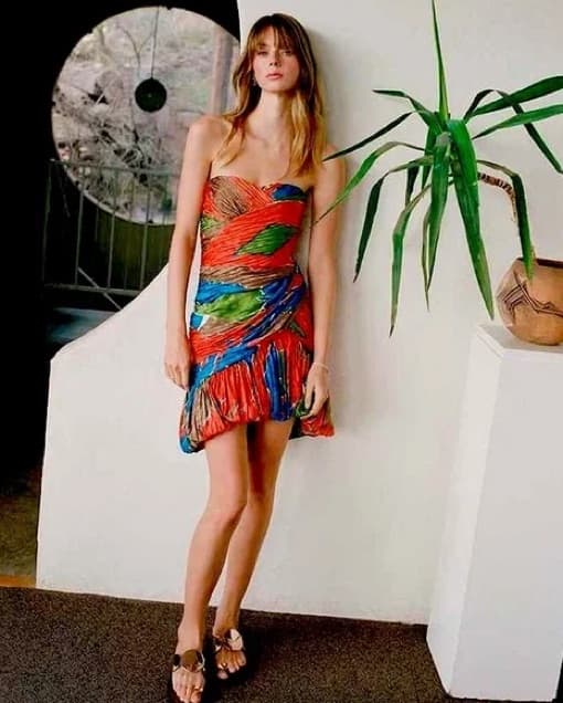Tory Burch Silk Strapless Cocktail Dress - Image 2