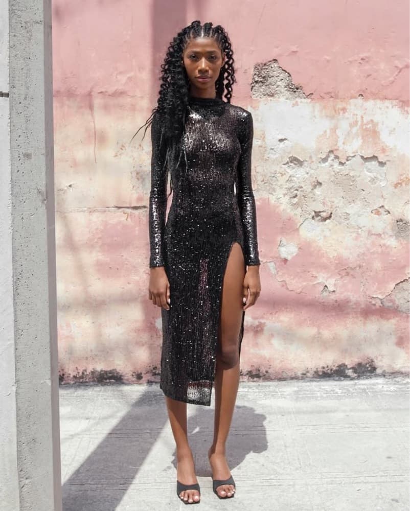 God Saves Queens Black Sequin Dress - Image 5