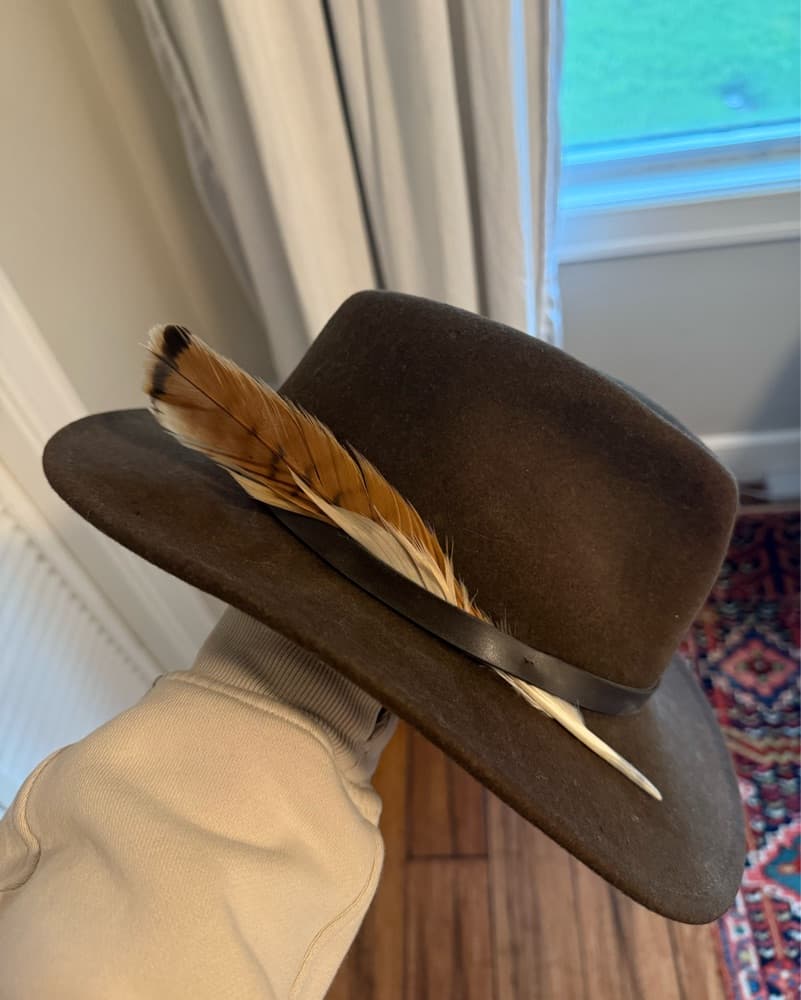 Brown felt western cowboy hat - Image 1