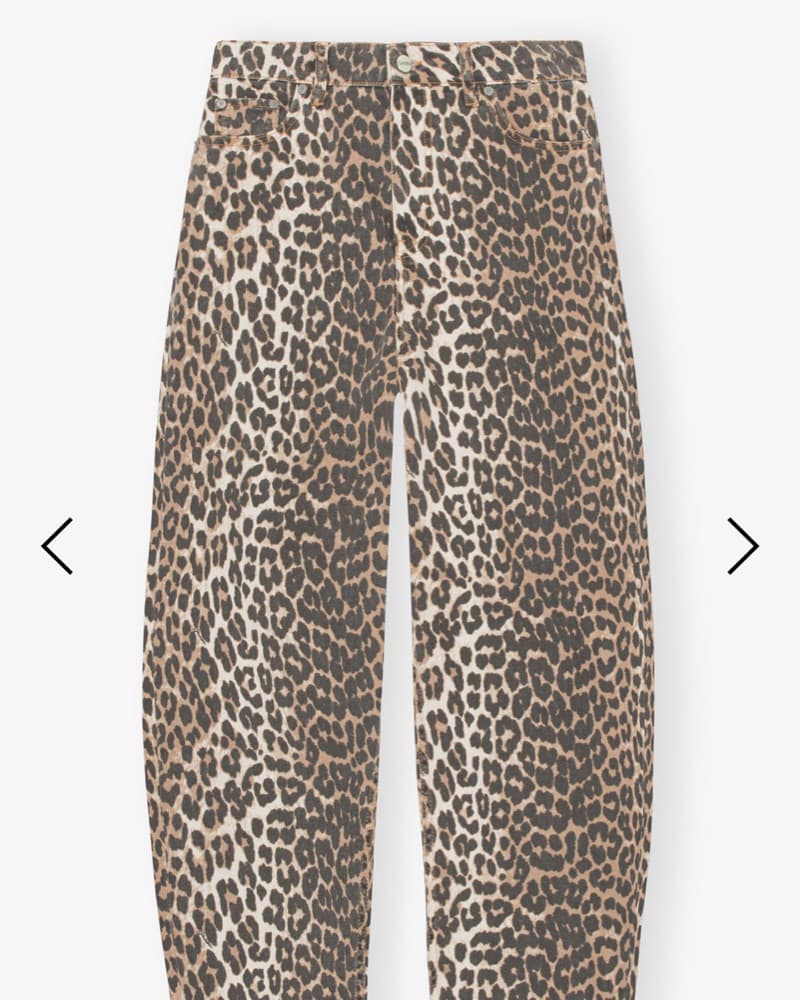 Ganni Stary Denim Cheetah Print Jeans - Image 2