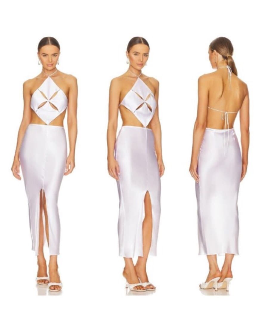 Mother Of All White Silk Cut Out Dress - Image 1