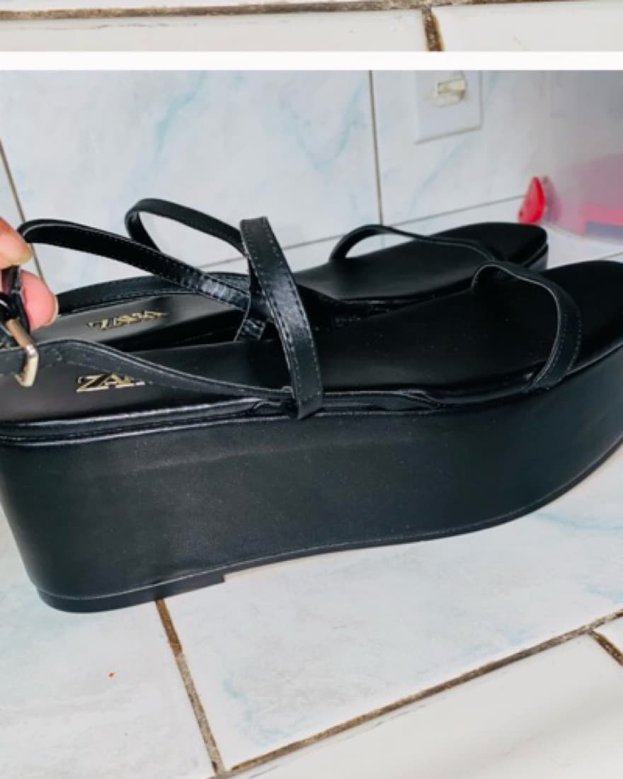 Zara Platform Wedge Sandals Flatform 6.5 - Image 3