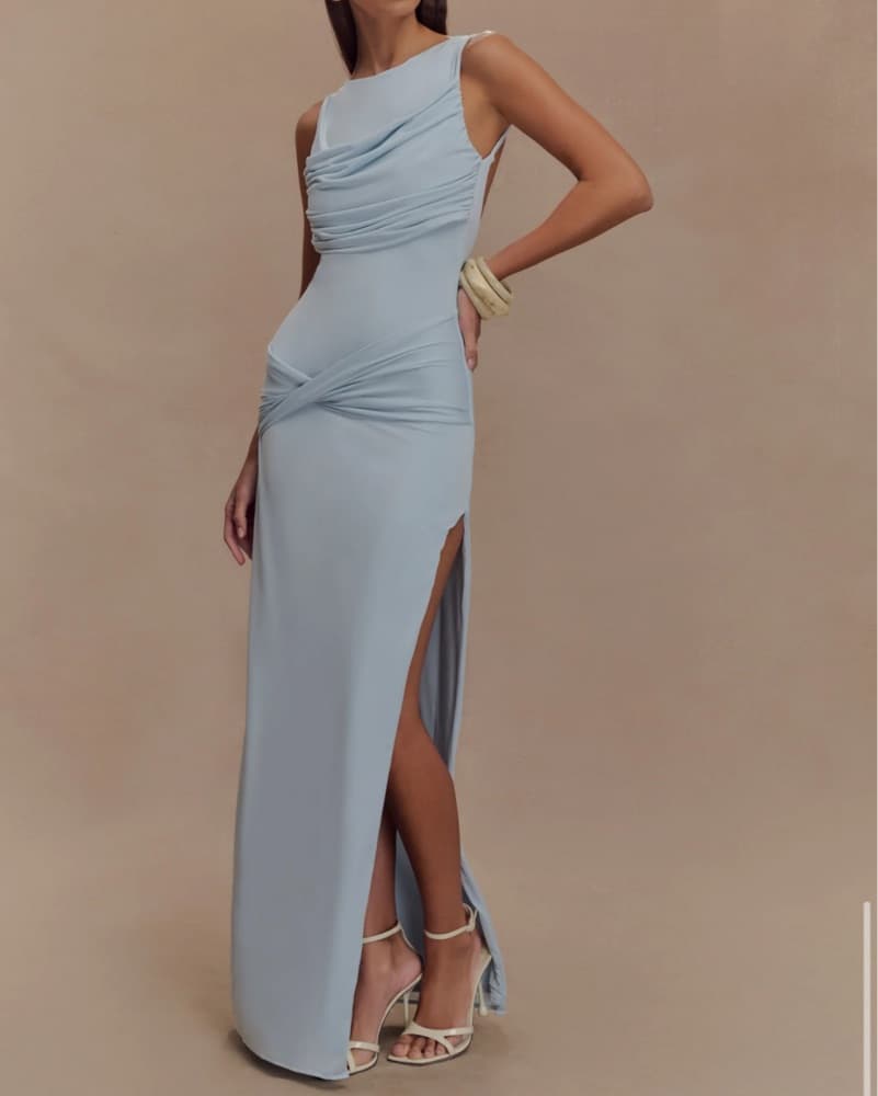 Elegant One-Shoulder Bodycon Gown - Image 3