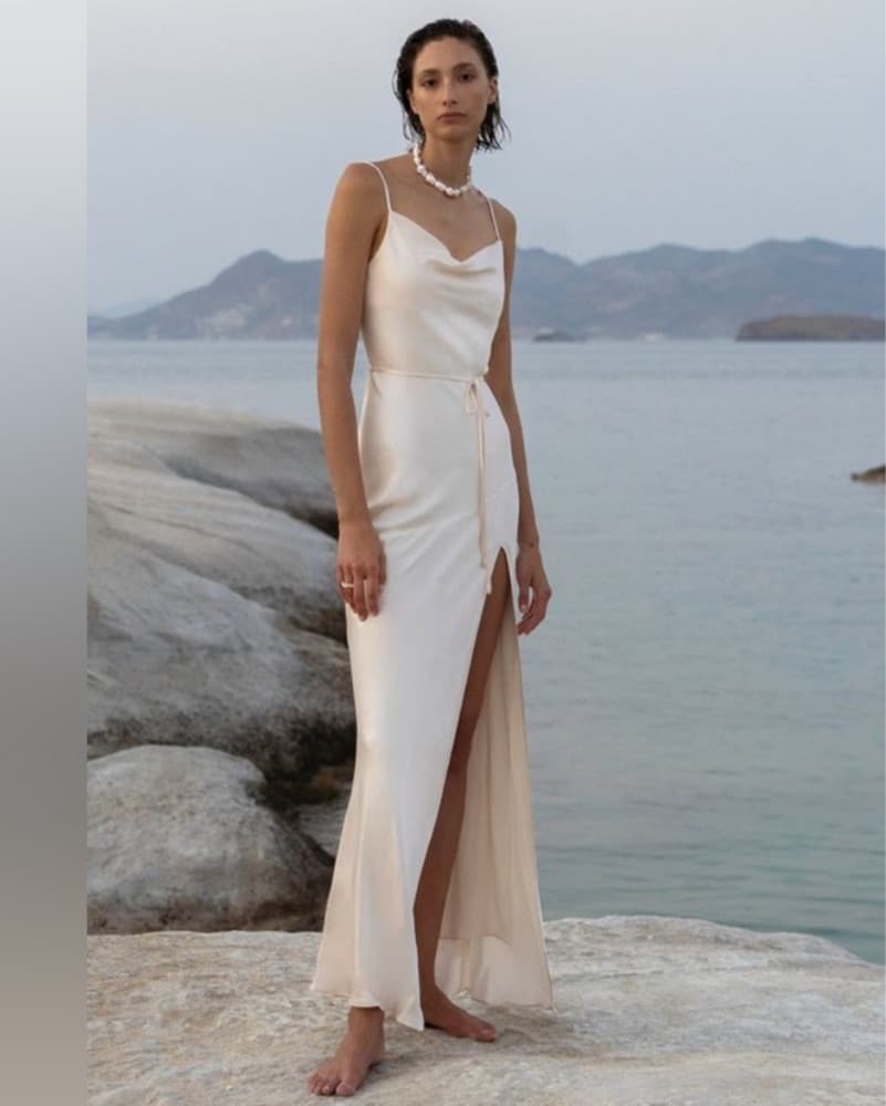 Off White Silk Shana Joy Gown - Image 5
