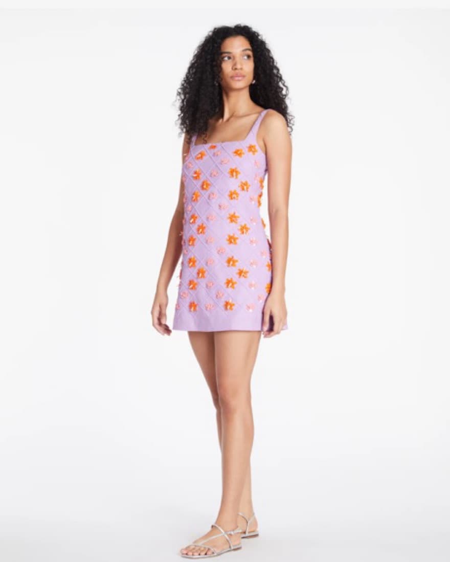 Tanya Taylor Lilac Barton Mini Dress - Image 1