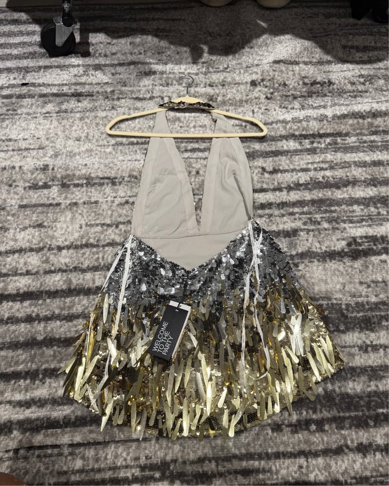 Retrofete Kinara Dress In Silver & Gold  - Image 5