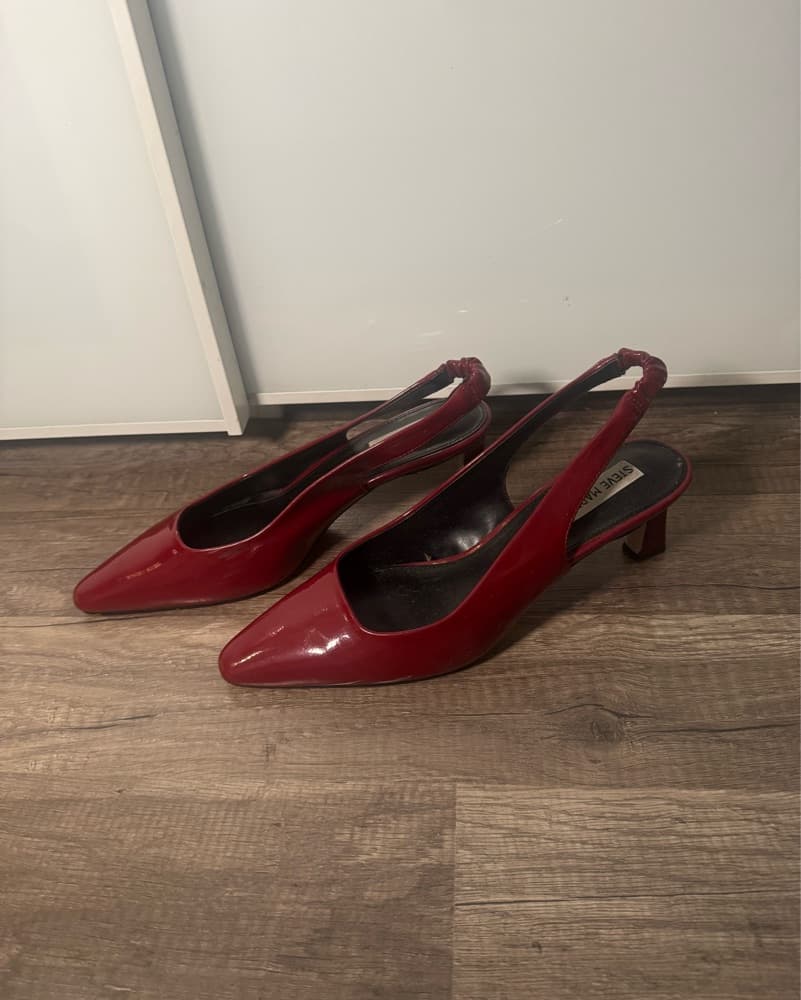 Red Patent Leather Kitten Heels - Image 2