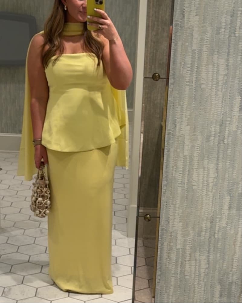 Yellow Peplum Dress  - Image 1