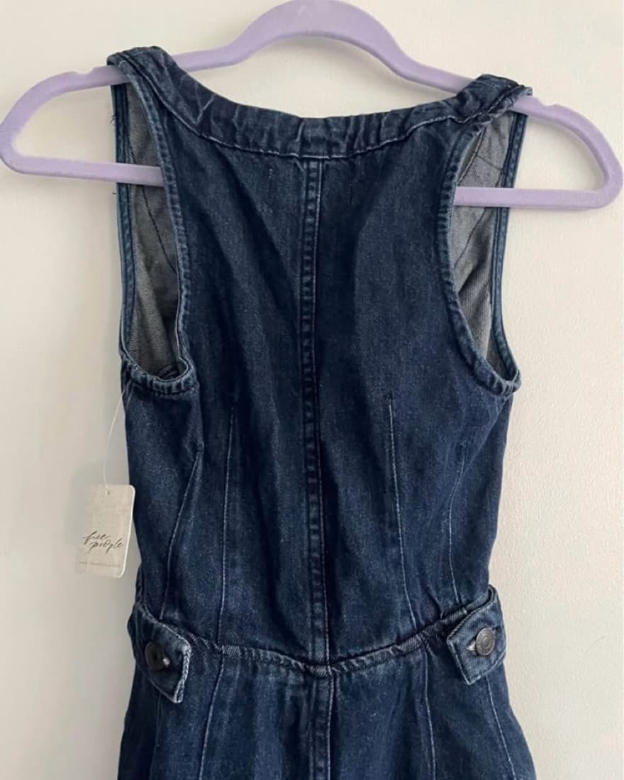 Wide-Leg Denim Jumpsuit   - Image 5