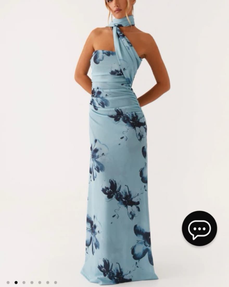 Elegant Floral Halter Maxi Dress - Image 3