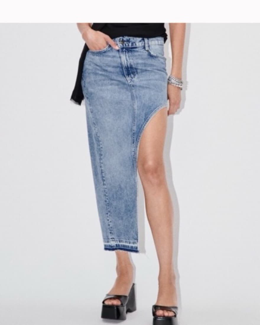 Denim Skirt Cut Out - Image 2