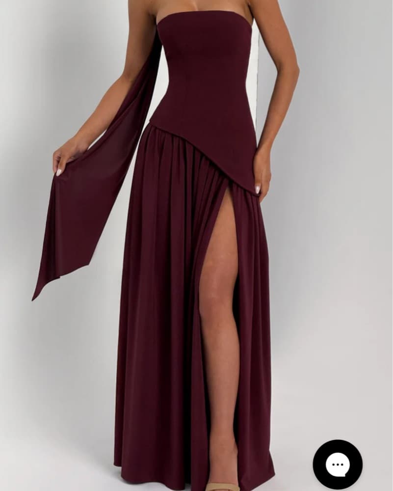 Red Sleeveless Dress w/Scarf - Image 1