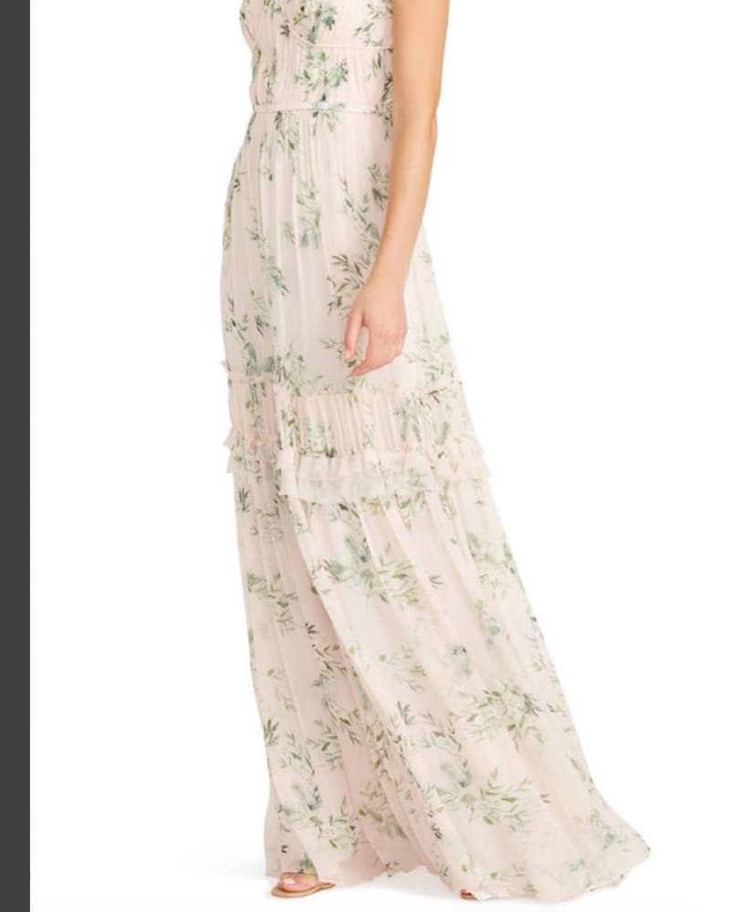 Monique Lhuillier Floral Pink Dress - Image 2