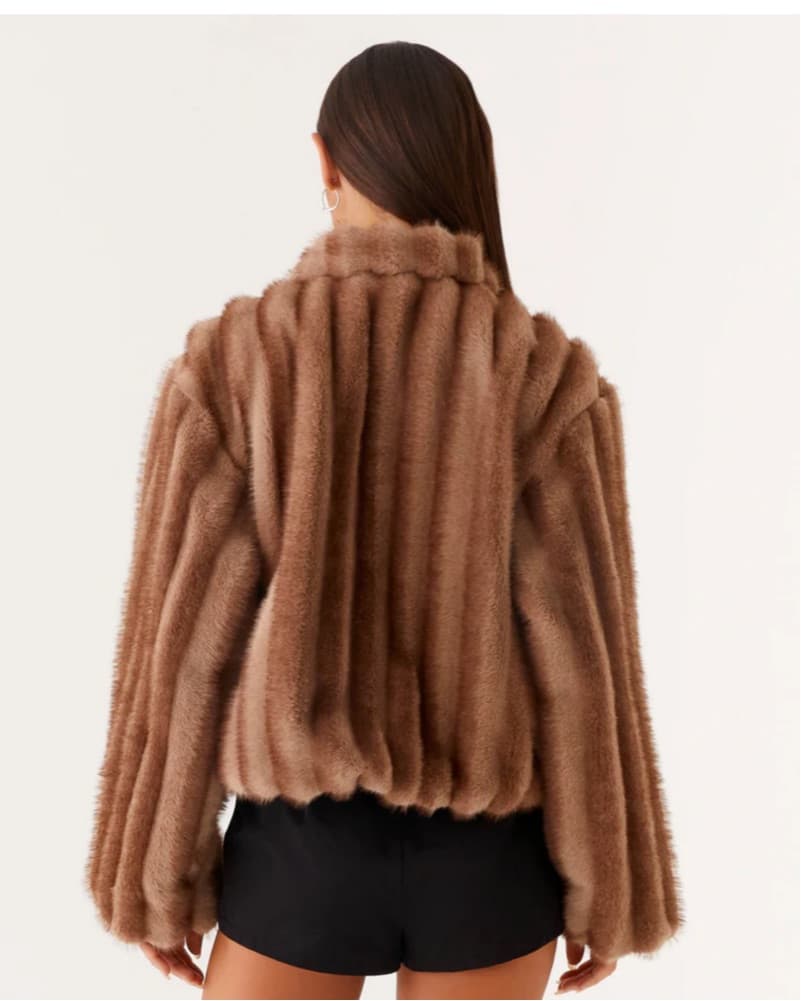 Brown Faux Fur Jacket  - Image 4