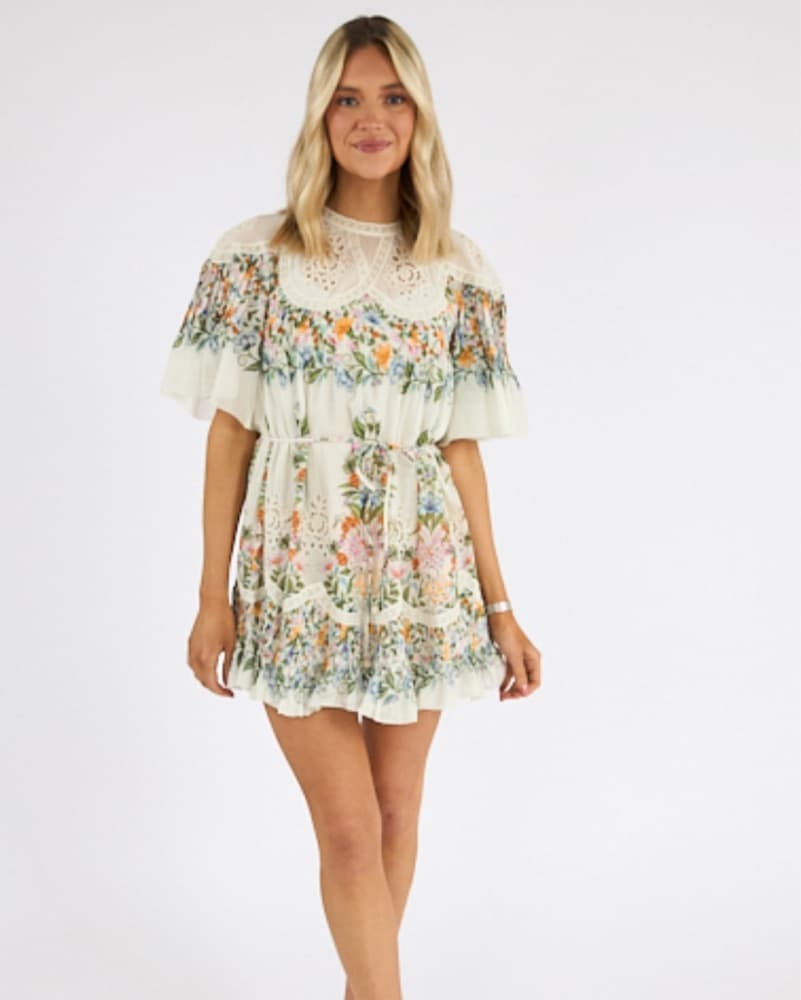 Farm Rio Sweet Bloom Bouquet Mini Dress - Image 1