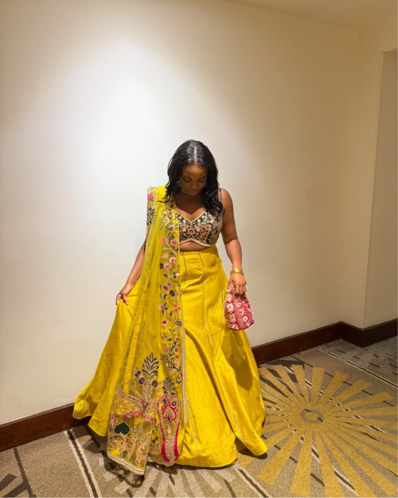 Yellow Embroidered Lehenga - Image 1