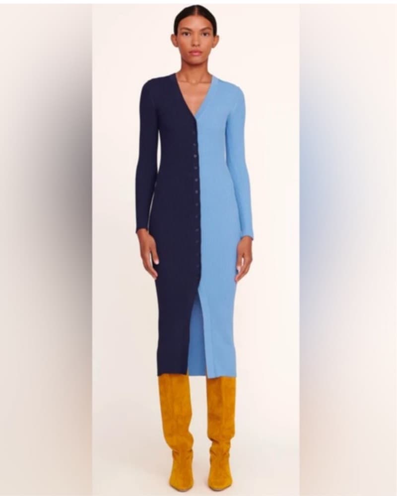 Staud Colorblock BodyCon Sweaterdress - Image 4