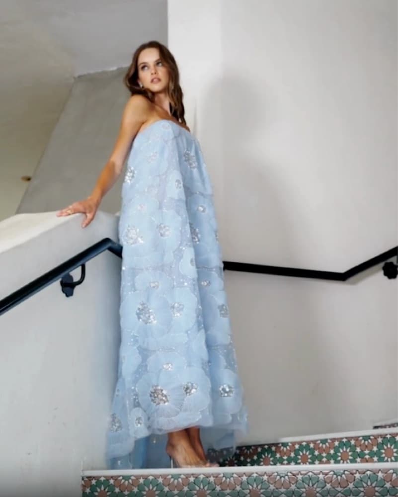 Helsi Margot Strapless Maxi Dress - Baby Blue - Image 1