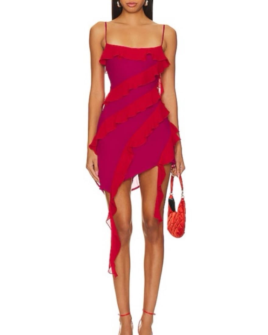 Red & Pink Revolve dress  - Image 3