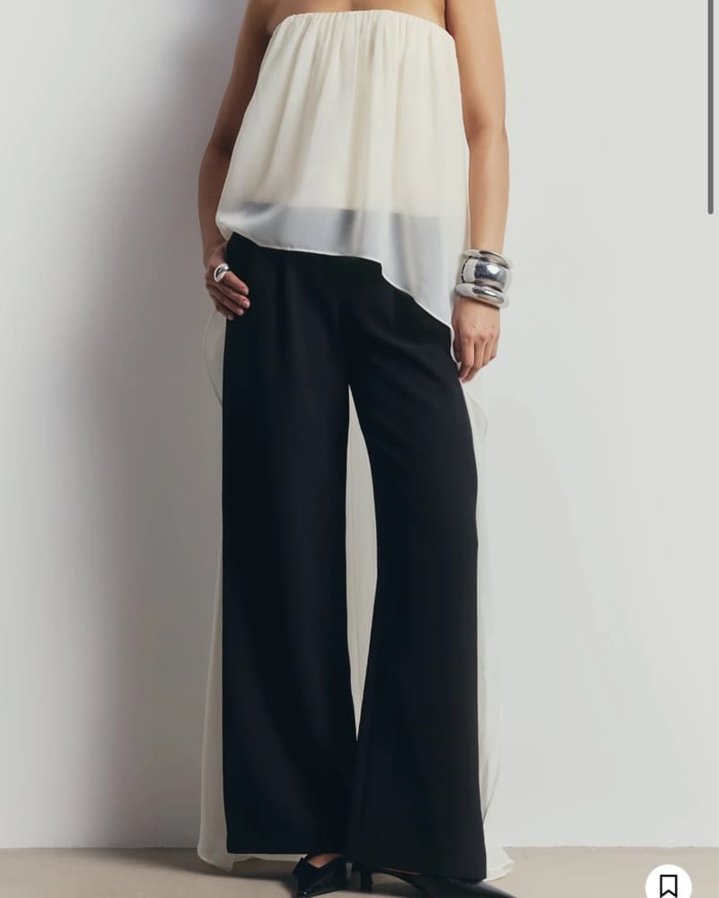 White Chiffon Layered Top - Image 1